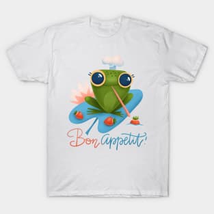 Cute Frog Hold Strawberries T-Shirt